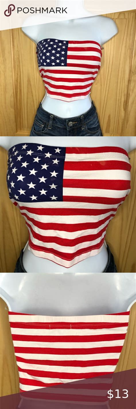 usa flag tube top|More.